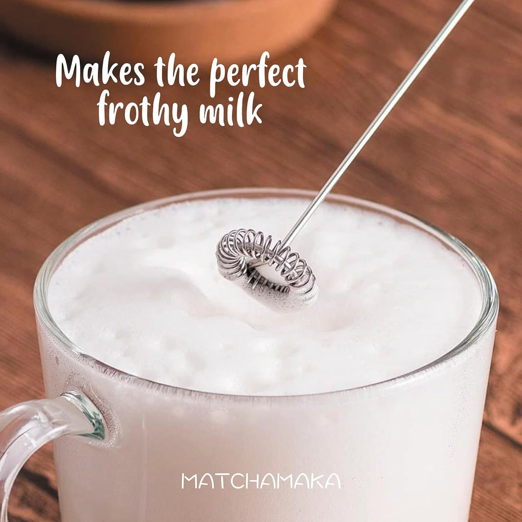 Handheld Milk Frother Matcha Whisk (White)