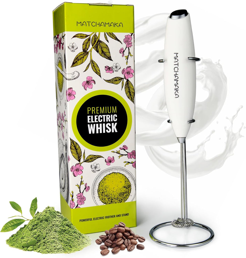 Handheld Milk Frother Matcha Whisk (White)