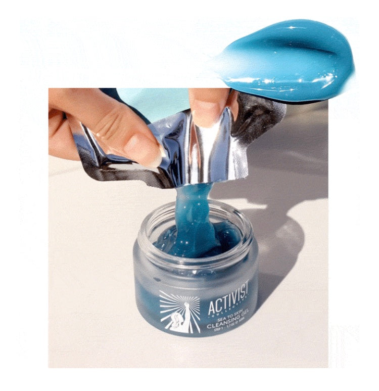 Refillable face cleansing gel - set
